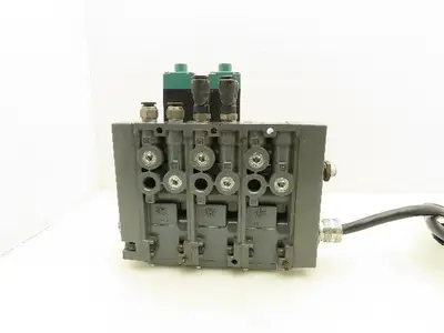 Numatics MK15 Pneumatic Solenoid Valve 3-Pos 24VDC Flexiblock 3-Station Manifold