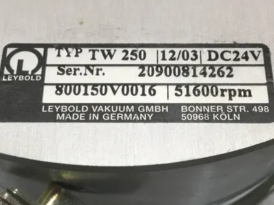 USED LEYBOLD TW250 S