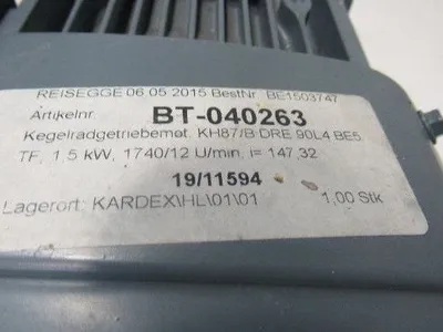SEW KH7B-DRE90:4BES/TP 2HP 147.32RPM  Electric Gear Motor 277/480V 3Ph
