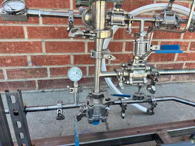 Used MILLIPORE FILTRATION SYSTEM W/ WAUKESHA CHERRY 030 ROTARY LOBE PUMP 5 HP Filtration Equipment California US | Equipment Lab #1364702