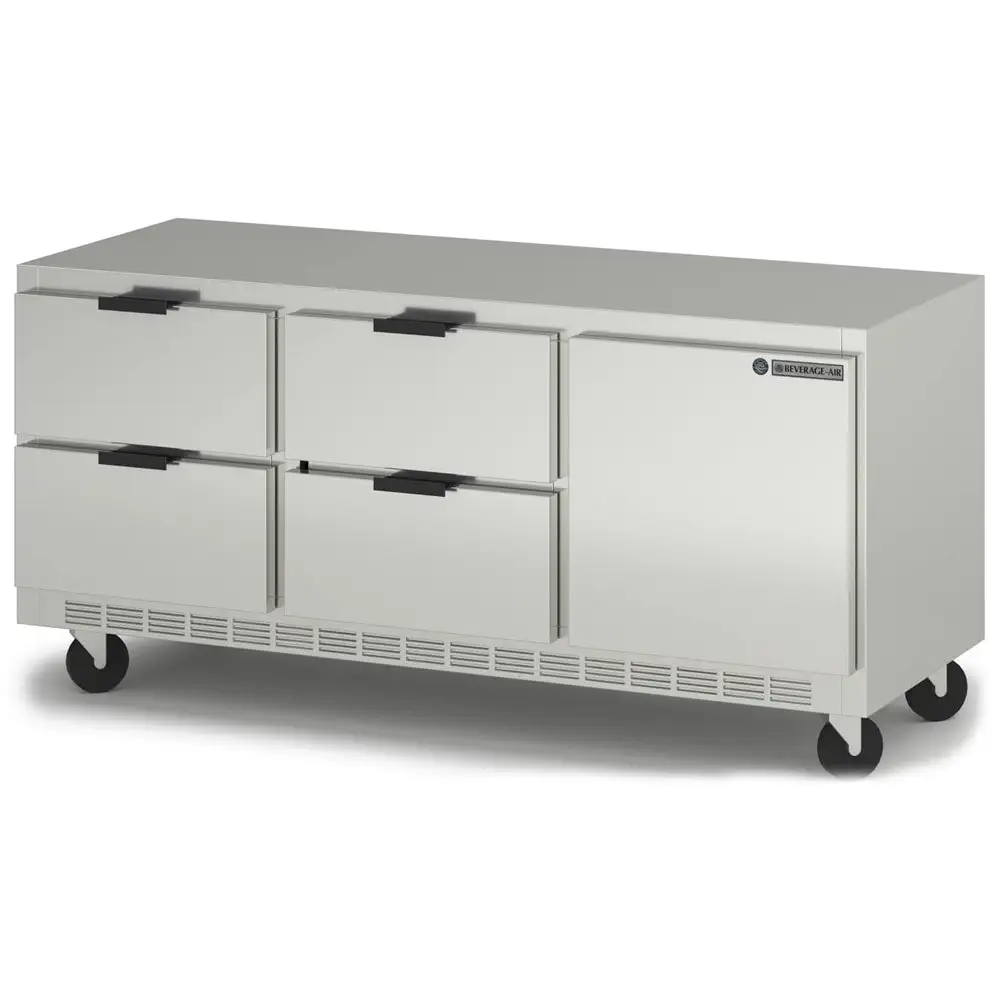 Beverage-Air UCRD72AHC-4 72" W Undercounter Refrigerator W/ (3) Section & (1) Door & (4) Drawer, 115v