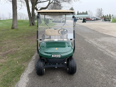 (1) 2014 E-Z-Go golf cart with a Kawasaki gas engine, does not include Club canopy or ball washer, f...