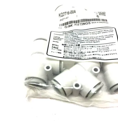NEW SMC PUSH-TO-CONNECT UNION TEE FITTING 16MM LIGHT GRAY