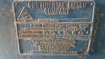 USED EMSCO F-500 TRIPLEX MUD PUMP
