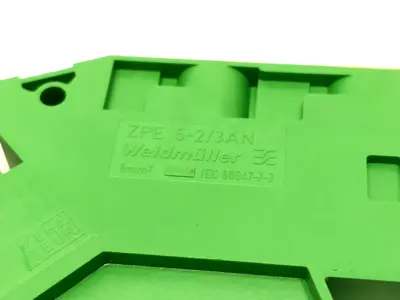 1771360000 | Weidmuller  PE Terminal Block, Tension Clamp 6mm ZPE 6-2/3AN LOT OF 10 - Used
