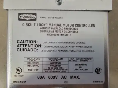 NEW HUBBELL HBL16R93D