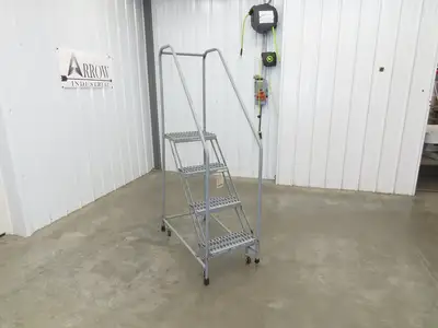 Cotterman 1204R Rolling Ladder Narrow Aisle 4 Step 12" Platform 40" Top Step