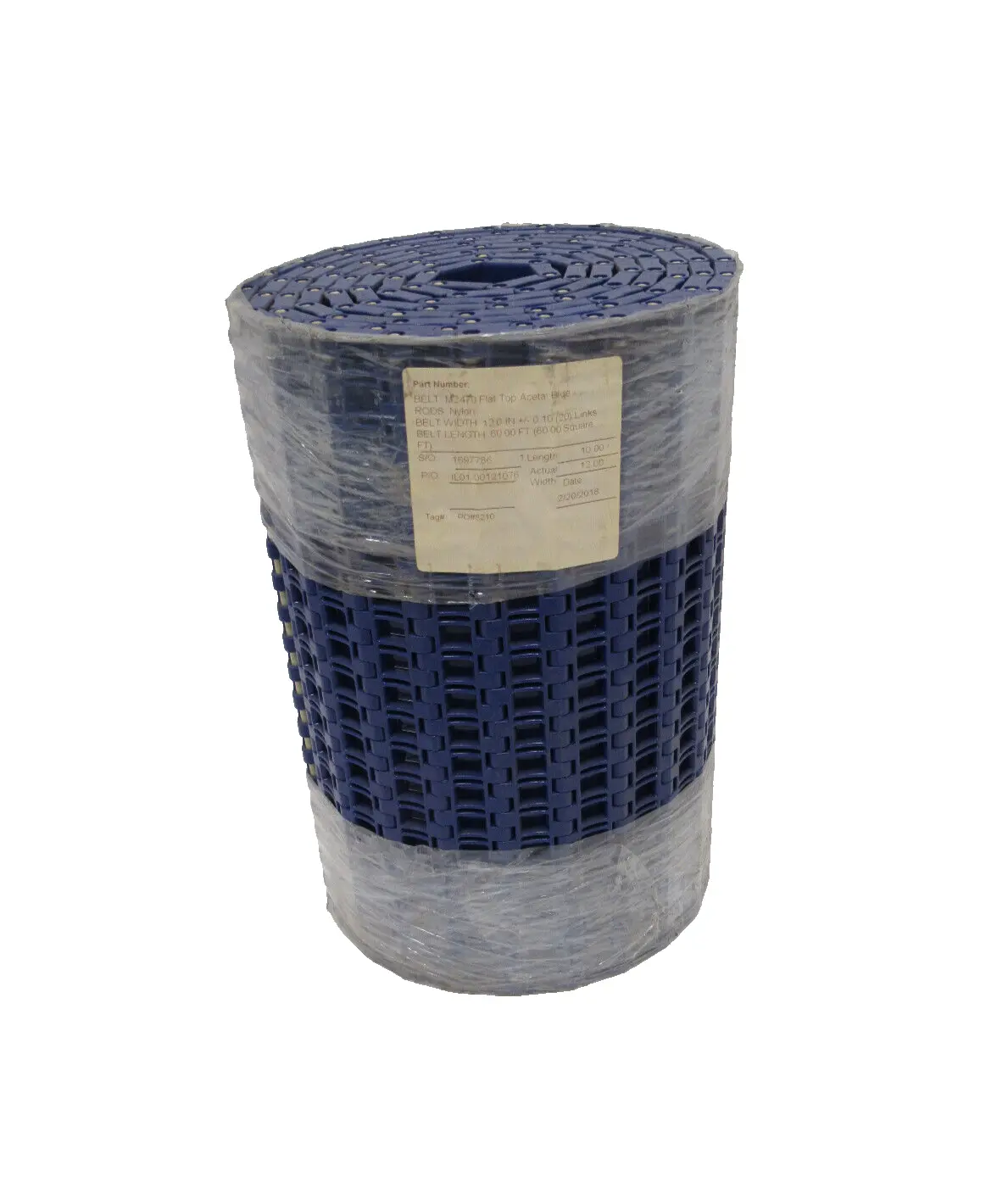 NEW HABASIT M2470 FLAT TOP ACETAL BLUE CONVEYOR CHAIN 10' L x 12"W