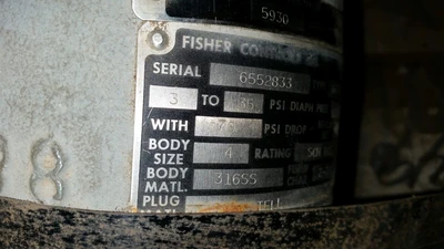 Fisher 4"316 Stainless Butt Weld Control Valve