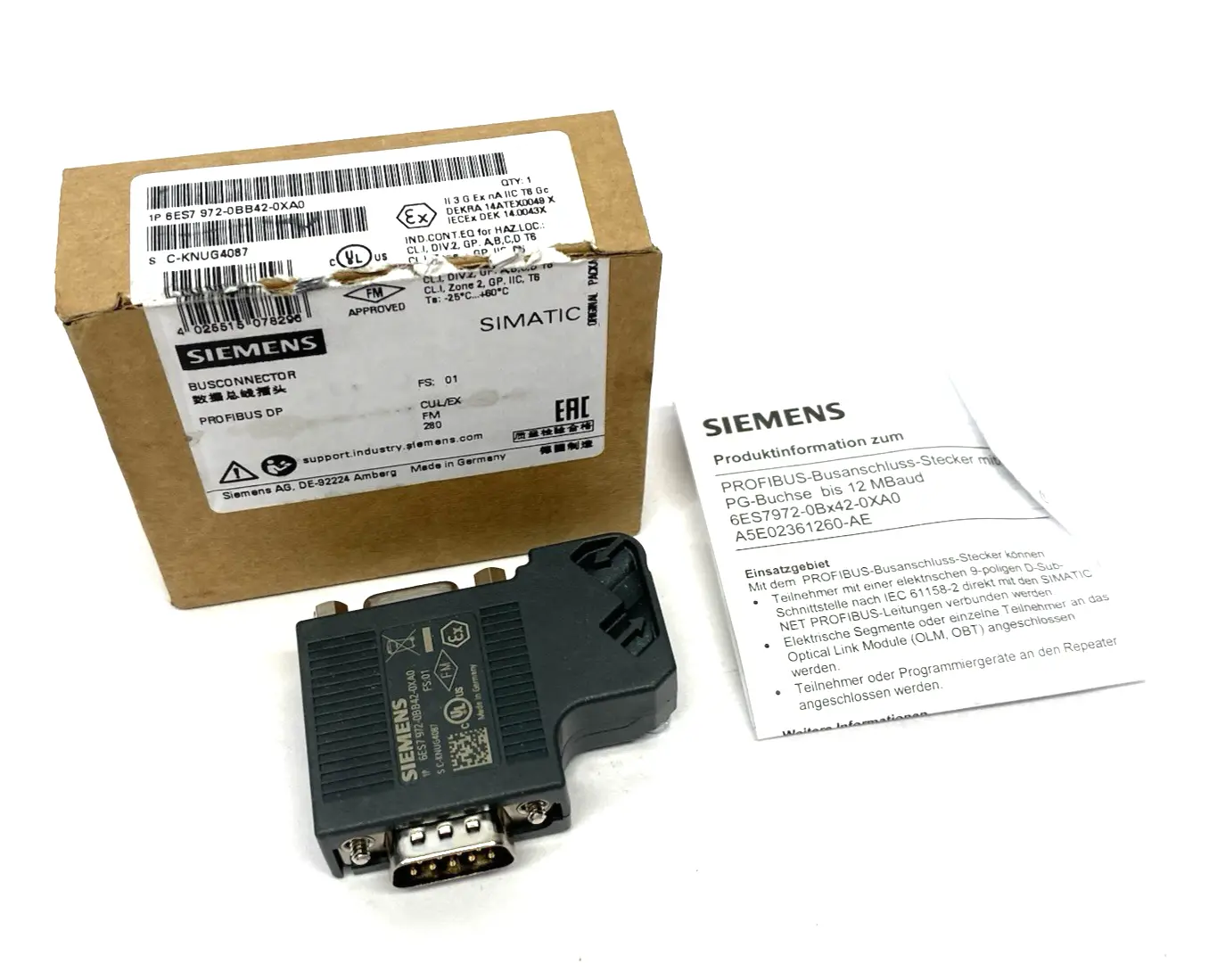 New | in-Stock Siemens SIMATIC DP PROFIBUS Bus Connector 35-Degree RS485 Electrical Fittings Michigan US | Maverick Industrial Sales #1401814