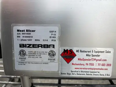 Bizerba GSP H 2012 Manual Deli Slicer Fully Refurbished, Tested, Working