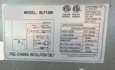 171-0026 52” Open Air Self Contained Refrigerated Curtain Merchandiser Cooler