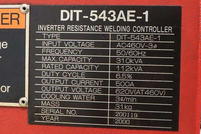 Used 2000 Amada ID-40ST Spot Welders New Jersey US | Machinery Values #1262959