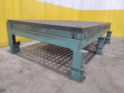 8' x 5' WELDSALE WELDING TABLE LAYOUT ACORN PLATE: YOBRO #24814