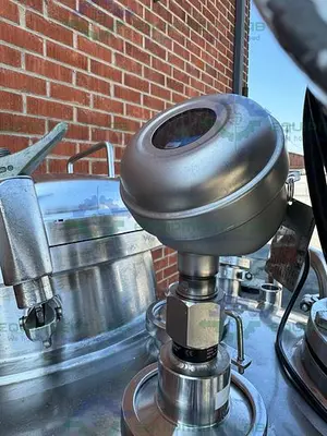 USED PRECISION STAINLESS 500 LITER STAINLESS STEEL JACKETED REACTOR  W/ 0.5 HP MIXER