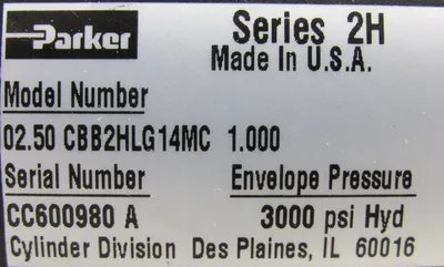 NEW PARKER 02.50-CBB2HLG14MC-1.000 HYDRAULIC CYLINDER 0250CBB2HLG14MC1000