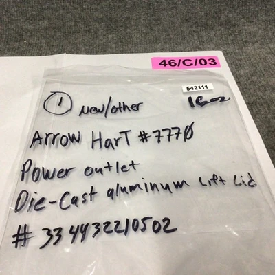 New | in-Stock Arrow Hart 7770 Misc Electrical & Power Parts California US | Davliegogo LLC #1707379