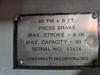 CINCINNATI INC 90FM8 Press Brakes-Hydraulic Power | Asset Exchange Corporation (6)