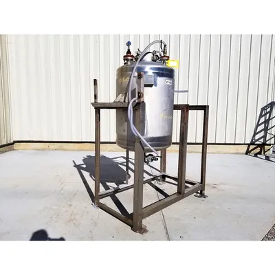 Used Stainless Steel ASME Vessel Liquid Full Vacuum Tank - 130 Gal.
