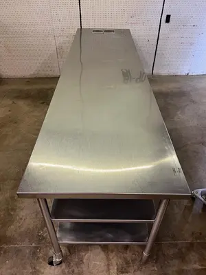 Used Falcon Restaurant Supply Used 128" Heated Top Stainless Steel Table with Step Down Shelf - FG7 - SS373 Steam Tables (Food) Illinois US | Falcon Restaurant Supply #1373735