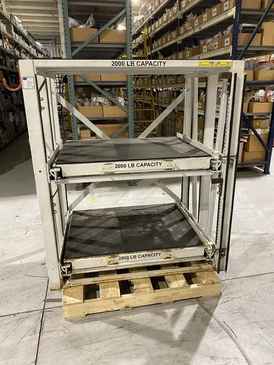 Used PROPER STORAGE SYSTEMS MANUAL ROLL OUT STORAGE DIE SHELVING Racks/Shelving Michigan US | Maverick Industrial Sales #1092562