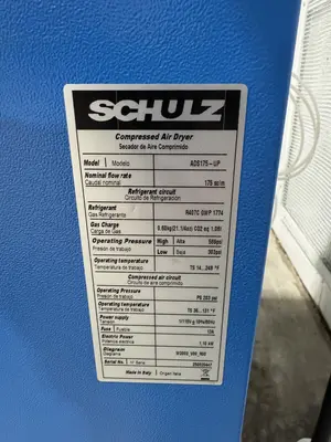 New | in-Stock SCHULZ OF AMERICA ADS-175 Refrigerated Air Compressor Dryers Georgia US | The Equipment Hub #1402368