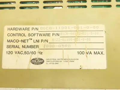 Barber Coleman 80CB-11001-001-0-00 Maco 8000 Sequence Module  120VAC 100VA Max