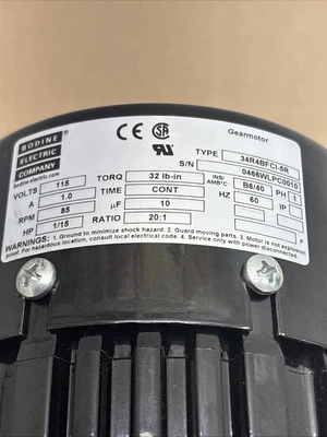 New | in-Stock Bodine 34R4BFCI-5R Motors (misc) Indiana US | J&J Industrial Supply #1537969