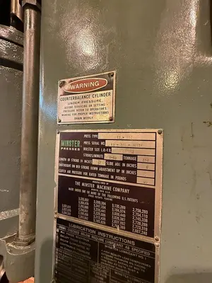 Used 1972 MINSTER E2-250-72-42 High Speed Production Presses Michigan US | Midwest Press and Automation #1453518