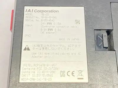 USED IAI TB-03 WIRELESS TOUCH TEACHING PENDANT