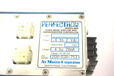AIR MONITOR CORPORATION 208-038-753 PRESSURE CONTROLLER SER. 6000 208038753