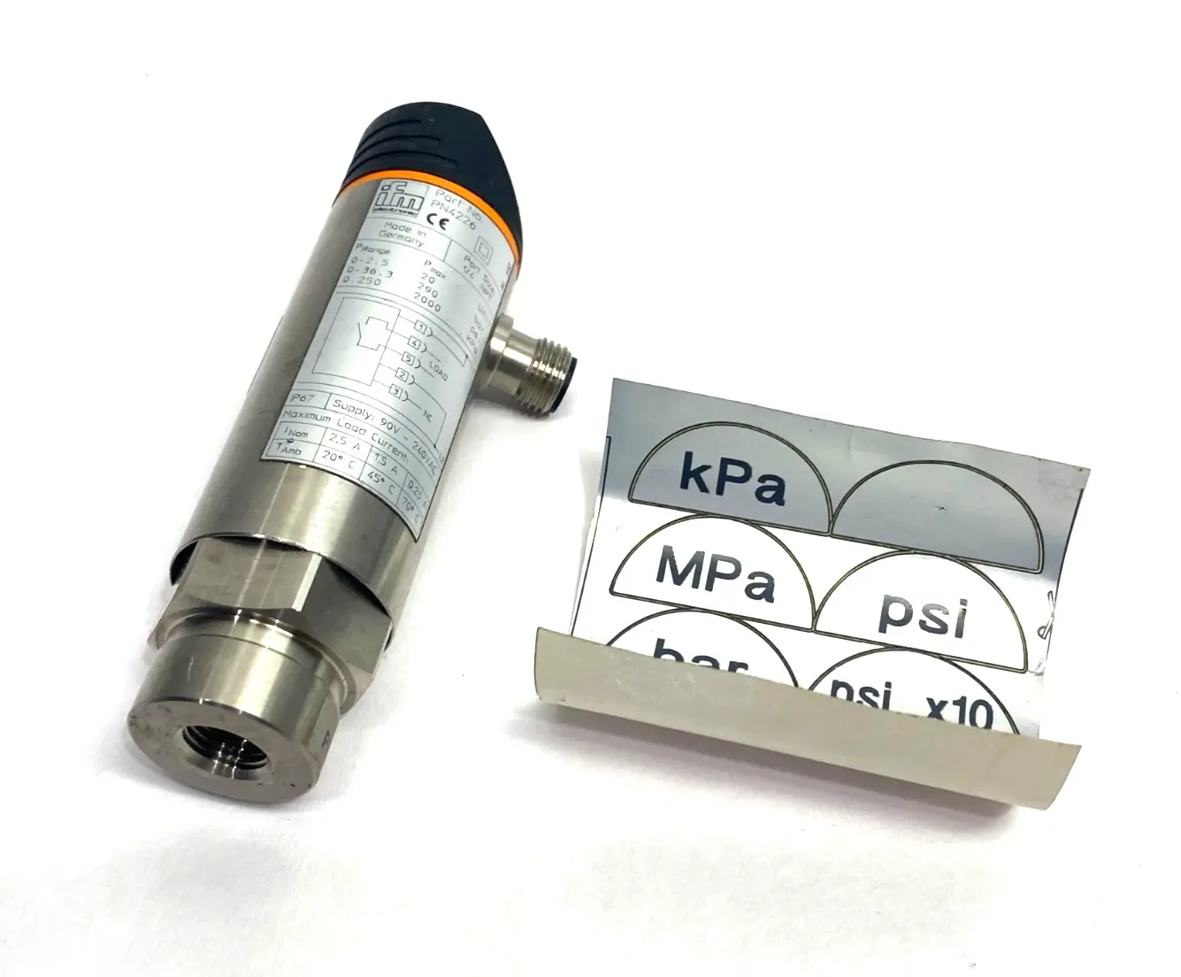 USED IFM PRESSURE SENSOR, DIGITAL DISPLAY PN-2,5-RBN14-HFBOW/LS/ /V