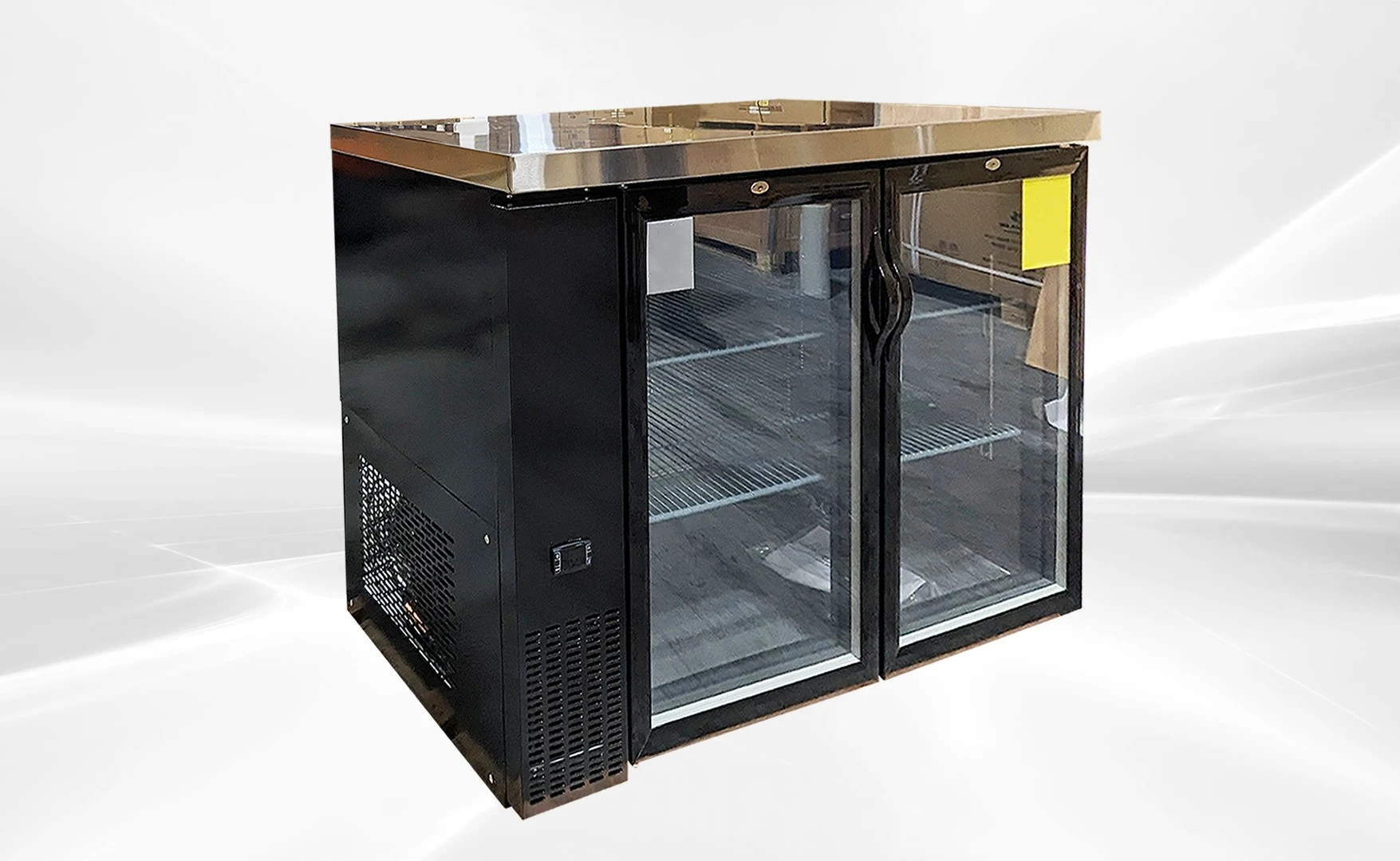 171-0245 50" Black Self Contained Glass Door Back Bar Cooler
