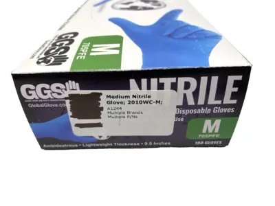 NEW GLOBAL GLOVE & SAFETY NITRILE POWDER-FREE DISPOSABLE GLOVES PKG OF 100