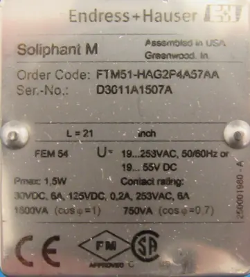 NEW ENDRESS HAUSER FTM51-HAG2P4A57AA LEVEL SWITCH FTM51HAG2P4A57AA