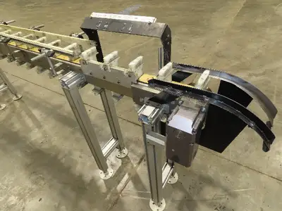 QC Industries 17' Automation Indexing Conveyor 2" Modular Cleated Timing Belt