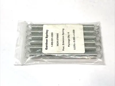 New | in-Stock Gardner Spring Prec. Extension Spring .375" x .055" x 4.50" LOT OF 6 Misc Fasteners Michigan US | Maverick Industrial Sales #1395758