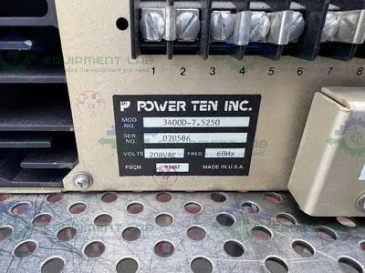 USED POWER TEN 3400D-7.5250 POWER SUPPLY 208 VAC, 60 HZ
