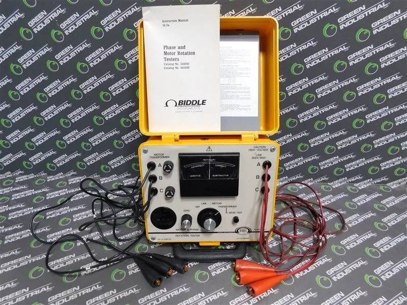 Biddle Instruments 560060 Phase & Motor Rotation Tester 600V Used