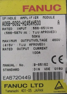 USED FANUC A06B-6092-H245#H500 SPINDLE AMP A06B6092H245H500 A