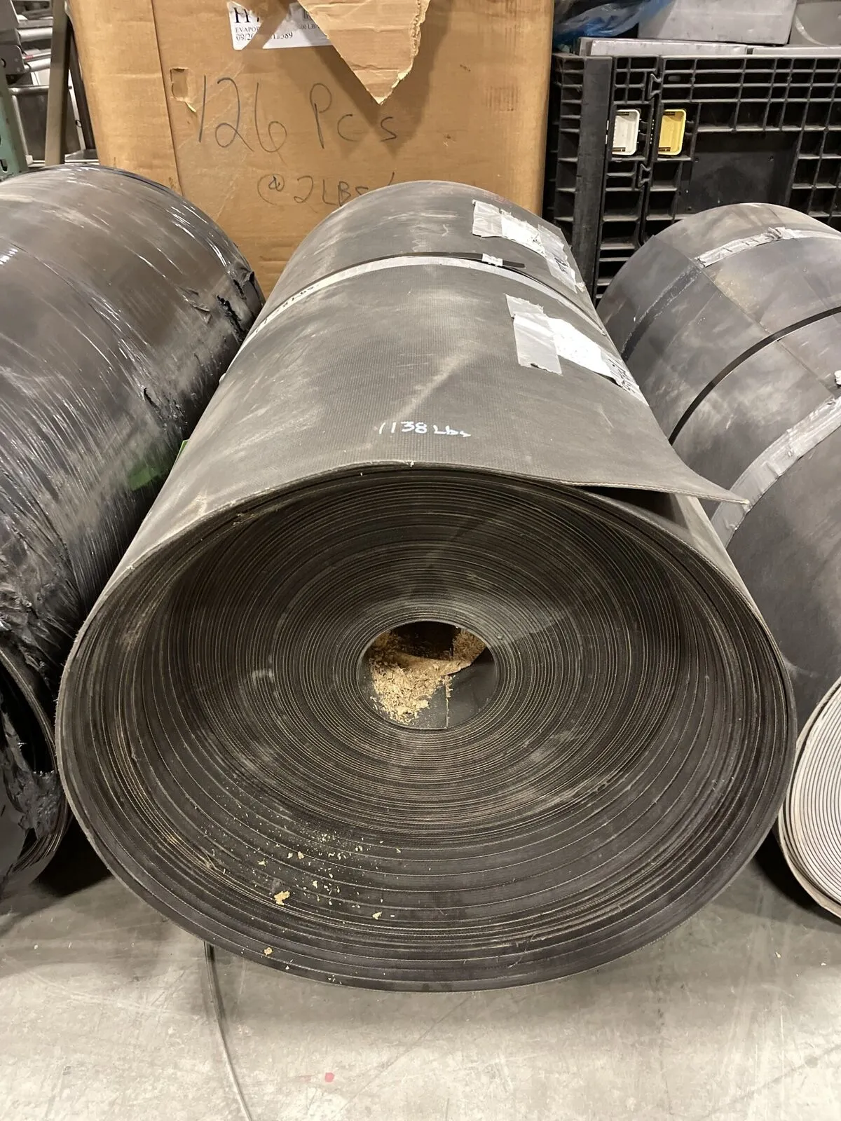 47.5″ PVC 2-Ply Rough Top Flat Conveyor Belt 315′ X 4mm