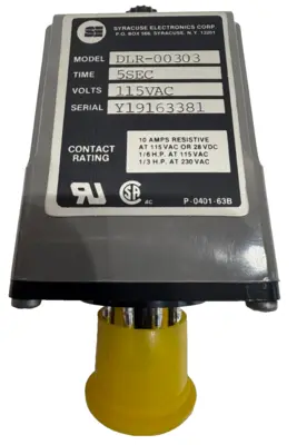 NEW SYRACUSE ELECTRONICS DLR-00303 TIME DELAY RELAY 5 SEC 115VAC DLR00303