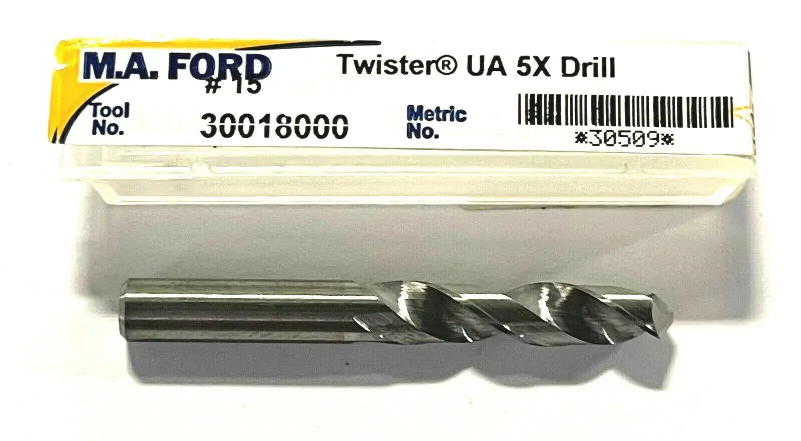 M.A. Ford Twister #15 Solid Carbide Drill 5xD 35° Helix USA Made
