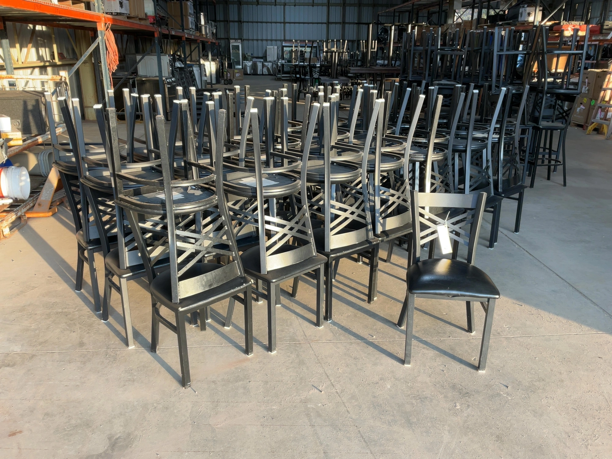 Used LOT OF (43) MODESTO METAL CHAIRS WITH PADDED SEATS Restaurant Front of House Furnishings Michigan US | Miedema Asset Management Group #1761572