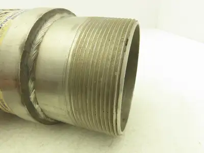 Flex-Hose Pump Saver 4"x 16" Stainless Braided Flex Connector 4"NPT x 4" Socket