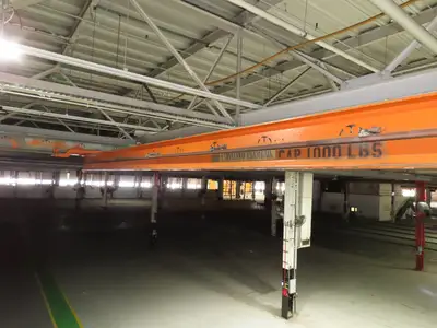 Cleveland Tramrail P&H 1/2 Ton Single Girder Underhung Bridge Crane 45' 10" Span