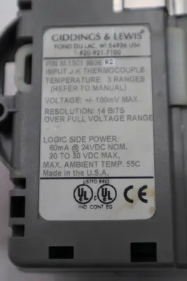 Giddings & Lewis M.1301.9806 R2 Input J-K Thermocouple Temperature STOCK 1487A