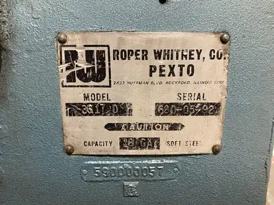 USED PEXTO, ROPER WHITNEY POWERED COMBINATION ROTARY MACHINE FOR BEADING/CRIMPING