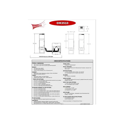 USED MICRO AIR CLEAN AIR SYSTEMS OM3510