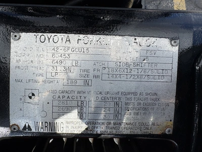 USED 1999 TOYOTA 42-6FGCU15